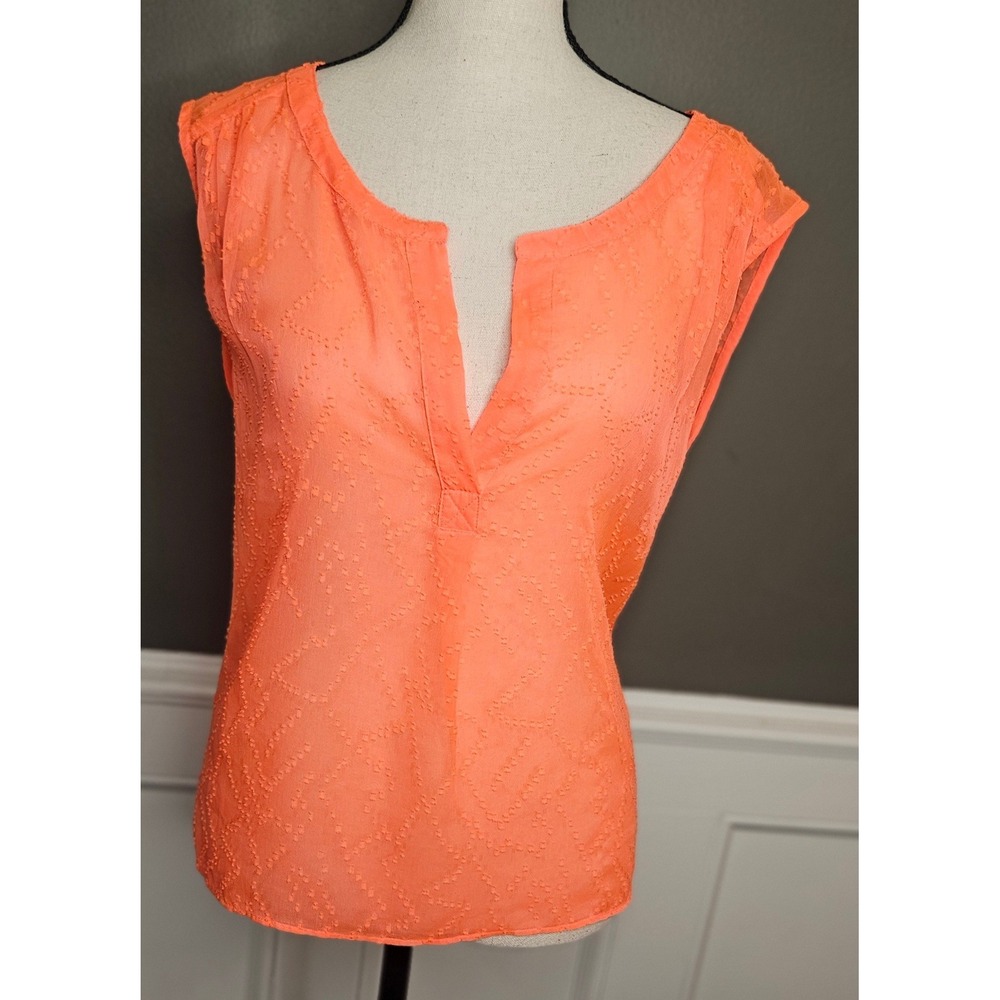 American Eagle Sheer Tank Top Textured Neon Orange Halloween Small